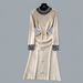 Women's Clothing French Retro Beaded Knit Dress For Women Heavy Duty Single Breasted Elegant Sweater Autumn Winter High End Clothing_ecoleips.com
