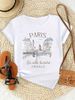 European And American Cross-border Foreign Trade Wholesale Clothing, Paris Urban Style Round Neck Plus-size Short-sleeve_ecoleips.com