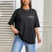 Women's Casual Round Neck Short Sleeve T-Shirt Multi-Color Solid Loose Fashionable Sports Top American Style_ecoleips.com