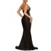 Women’s Clothing fashion women's suspenders sleeveless hot diamond sexy backless long dress_ecoleips.com