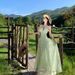French Vacation Style Mint Green Floral Camisole Dress For Women With Summer Ruffled Edges And Waist Cinching Design,_ecoleips.com