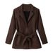 Women’s Suede-Effect Belted Jacket – European Style Fashion Outerwear, Casual & Chic_ecoleips.com