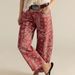 Women's Loose Fit Denim Jeans Floral Print Cropped Wide Leg mid Waisted Y2K Style Autumn Winter Fashion_ecoleips.com