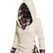Women's Ribbed Hooded Sweatshirt Long Sleeve Pullover Casual Streetwear Hoodie With Geometric Pattern_ecoleips.com