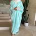 Verve ST013 Abaya Women's Muslim Shiny Solid Color Dubai Cardigan Long Dress_ecoleips.com