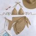 Aria Basics New European And American Three-piece Swimsuit Set With Camellia Pattern, Towel Fabric, Cross-border Bikini,_ecoleips.com