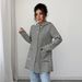 Women's Striped Long Sleeve Trench Coat – Casual Travel Jacket, Polyester Knit, Black (S-Xl) – Fall/Winter Outerwear_ecoleips.com
