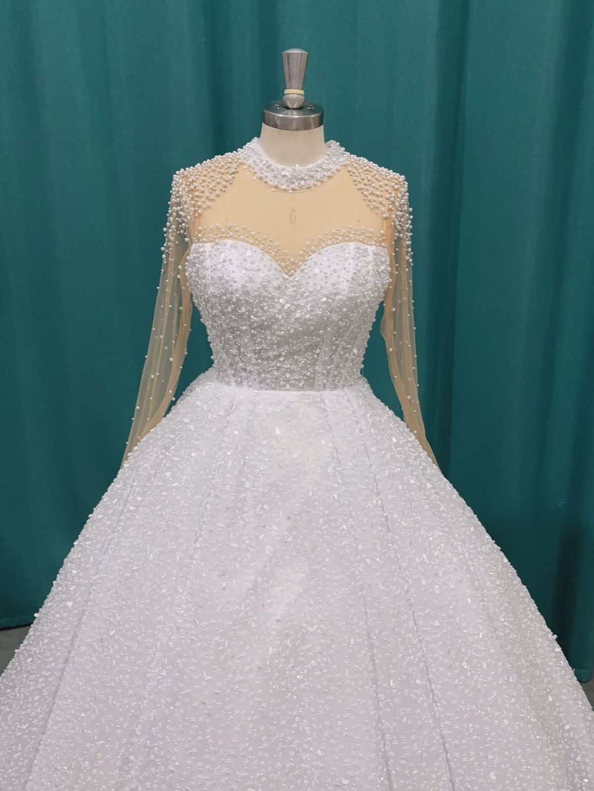 High End New Heavy Beaded Tutu Wedding Dress Female Bride French Luxury Long Tail Pure White_ecoleips.com