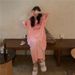 Summer Korean Version Of Large Size Women's Clothing Casual Long Dress Loose Knee T-shirt Long Dress Women's Nightdress_ecoleips.com