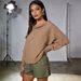 Women's Off-Shoulder Knit Sweater Loose Fit Solid Color Casual Pullover Autumn Winter Top European American Style_ecoleips.com