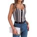 Women's Clothing Spring And Summer V Neck Button Contrast Color Hollow Knit Sweater Vacation Suspender Top Women's Clothing_ecoleips.com