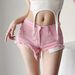 Ins Girl Frayed Denim Shorts Women 2021 Summer New European And American Loose High Waist Wide Leg Slimming Hot Pants_ecoleips.com