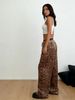 2026 Autumn New Leopard Print Velvet Wide-leg Pants For Women, Elastic Drawstring Waist Drape Cool Sa Spice Girl Style Trousers_ecoleips.com
