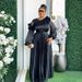 Elegant Plus Size Maxi Dress With 3D Floral Embroidery - High Waisted Long Sleeve Formal Dress For Women (L-3XL, Purple/Black/Green/Yellow)_ecoleips.com