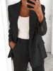 Women's Fashion Lapel Cardigan Temperament Suit Jacket Pants Suit_ecoleips.com