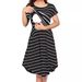 Women's Clothing Hot Selling Striped Multifunctional Striped Maternity Dress Mother Nursing Dress_ecoleips.com