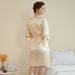Aria Basics Summer New Poetry Pajamas For Women, Light Lotus Leaf Sleeve Cool Short Robe Bathrobe Loungewear_ecoleips.com
