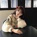 girl Feil Island Design Women, Autumn And Winter New Lazy Style, High-end Feel, Lantern Sleeve, Loose Mori Style Knitted_ecoleips.com