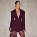 Women's Clothing Fashion Deep V Lapel Suit Dress Solid Color Autumn Winter New Clothing_ecoleips.com