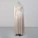 Women's Clothing Champagne Colored Rhinestone Embellished Round Neck Long Sleeve Maxi Dress Glossy Draped Fitted Waist Formal Women's Dress_ecoleips.com