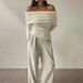 One-word Shoulder Temperament, Off-the-shoulder Design, Slim And Thin, Chest-wrapped Knitted Sweater For Women_ecoleips.com