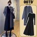 Autumn New Korean Fashion Vest + Cardigan Sweater Two-Piece Set Maternity Dress_ecoleips.com