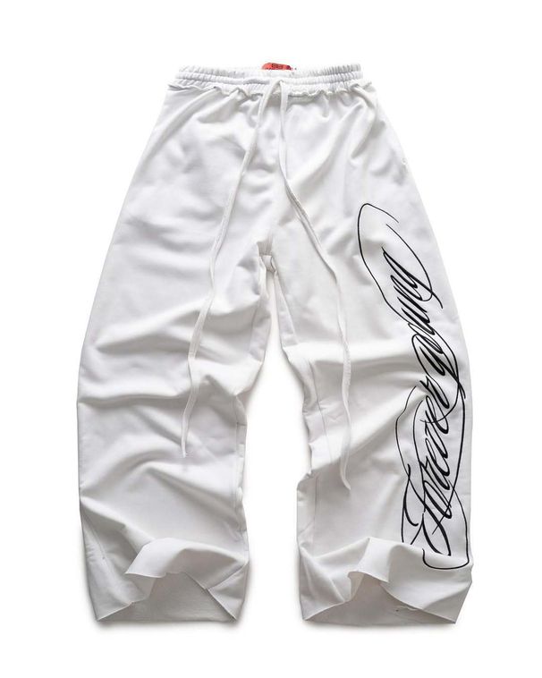 Trendy Unisex Printed Sweatpants - Vintage-Inspired Loose Fit Casual Pants For Men & Women (Polyester, Mid-Weight, Multiple Colors & Sizes)_ecoleips.com