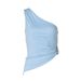 European And American Hot-Selling Women's 2025 Summer New Fashion Hot Girl One-Shoulder Asymmetrical Neck Slim Fit Top_ecoleips.com