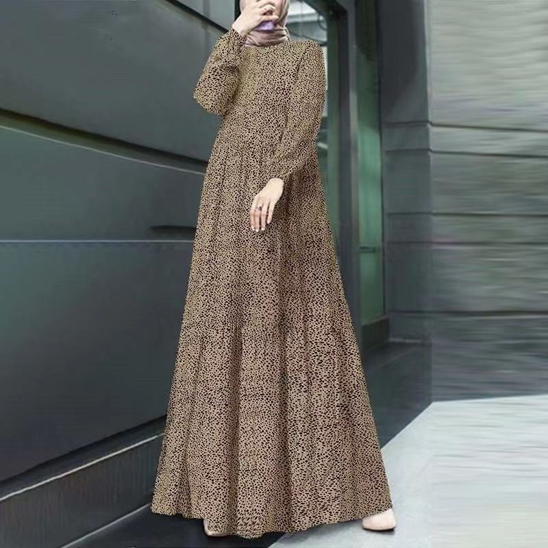 Women's Comfortable Casual Polka Dot Long Sleeved Pullover Dress Loose Waist New Arrival Cross Border_ecoleips.com
