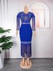 Women's Clothing Sequin Fringe Bodycon Dress – V-Neck Glam Midi Dress With Beaded Details (Black/Pink/White/Red/Blue)_ecoleips.com
