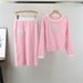 Spring Autumn New Camellia Knitted Set For Women Fashionable And Elegant Round Neck Top With Color-Block Bodycon Skirt_ecoleips.com