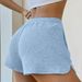 2025 Spring New High Sports Fitness Drawstring Elastic Waist Casual Solid Color Shorts Three Cents_ecoleips.com