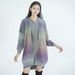Autumn Winter Wool Knit Cardigan For Women Gradient Color Mid-Length Thickened Sweater Coat_ecoleips.com