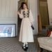 Autumn New Korean Fashion Sweater Patchwork Maternity Dress_ecoleips.com