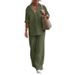 European American Cross-Border Women's Two-Piece Set 2026 Turn-Down Collar Long Sleeve Shirt Spring And Autumn Casual_ecoleips.com