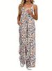 K New Spicy Girl Adjustable Shoulder Strap Printed Casual Suspender Floral Jumpsuit_ecoleips.com