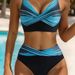 Women's Sexy Two Piece Swimsuit European American Style Cross Print Bikini Swimwear Huludao_ecoleips.com
