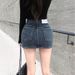 K Comes With A Full Crotch Cushion, Half Body Short Skirt, Women's Fashionable Pattern, Slim Fit, Leg Length, High Waist Denim Short Skirt_ecoleips.com