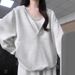 Fashionable, Age-reducing, High-end, Super Stylish Top Milky Yellow With A Half-zip Hooded Pullover Sweatshirt For Women_ecoleips.com