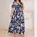 Cross-border Plus-size Women's Printed Casual Vacation Dress, Bohemian French Elegant Mid-length Dress_ecoleips.com