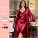 European And American Style Plus Size Imitation Silk Women's Sexy Loose Camisole Dress Set Spring Summer Casual Homewear_ecoleips.com
