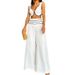 Women's Fashion Contrast Color Low-cut Sexy Short Vest Casual Pants Suit_ecoleips.com