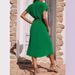 2024 European American Resort-style Women's Dress With A Shirt Collar And Waist Belt, Slimming A-line Skirt_ecoleips.com
