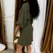 Women's Casual V Neck Wrap Tie Lantern Long Sleeve Solid Color Linen Mini Dress – Summer Resort Gown_ecoleips.com