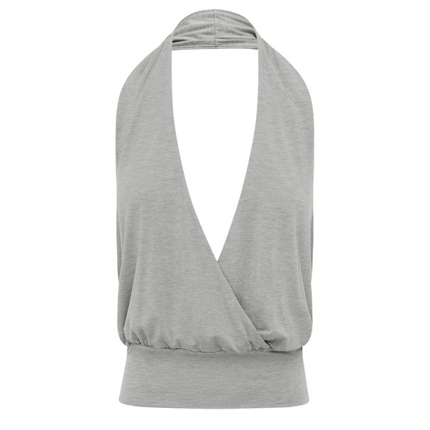 Women's Sexy Deep V Neck Halter Top Spring Style Crisscross Waist Backless Slim Fit European American Hot Girl Vest_ecoleips.com
