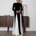 New Color Contrast Long Sleeved Women's Dress INS Casual Loose Party Dress_ecoleips.com