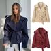 Sophisticated Belted Trench Coat – Tailored Longline Jacket For Women (Multiple Classic Colors)_ecoleips.com