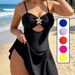 Shencai European American Starfish Design One Piece Slim Fit Bikini Women's Sexy Wire-Free Swimsuit with Chest Pad for Vacation_ecoleips.com