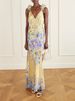 Stylish Ethnic Tribal Pattern Spaghetti Strap Open Back Floral Printed Slim Fit Boho Maxi Dress_ecoleips.com