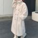 Winter Stand Collar Faux Mink Fur Long Coat Loose Plus Size Double Breasted Fleece Coat_ecoleips.com